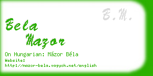 bela mazor business card