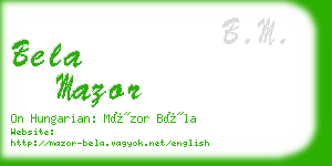 bela mazor business card
